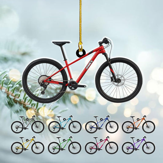 Custom Name Cycling Acrylic Ornament – Personalized Bike Gift, Christmas Tree Keepsake for Cycling Enthusiasts TC32