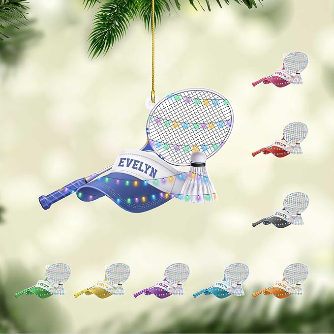 Custom Christmas Gift for Badminton Players, Sports Lovers Badminton Ornament LL16