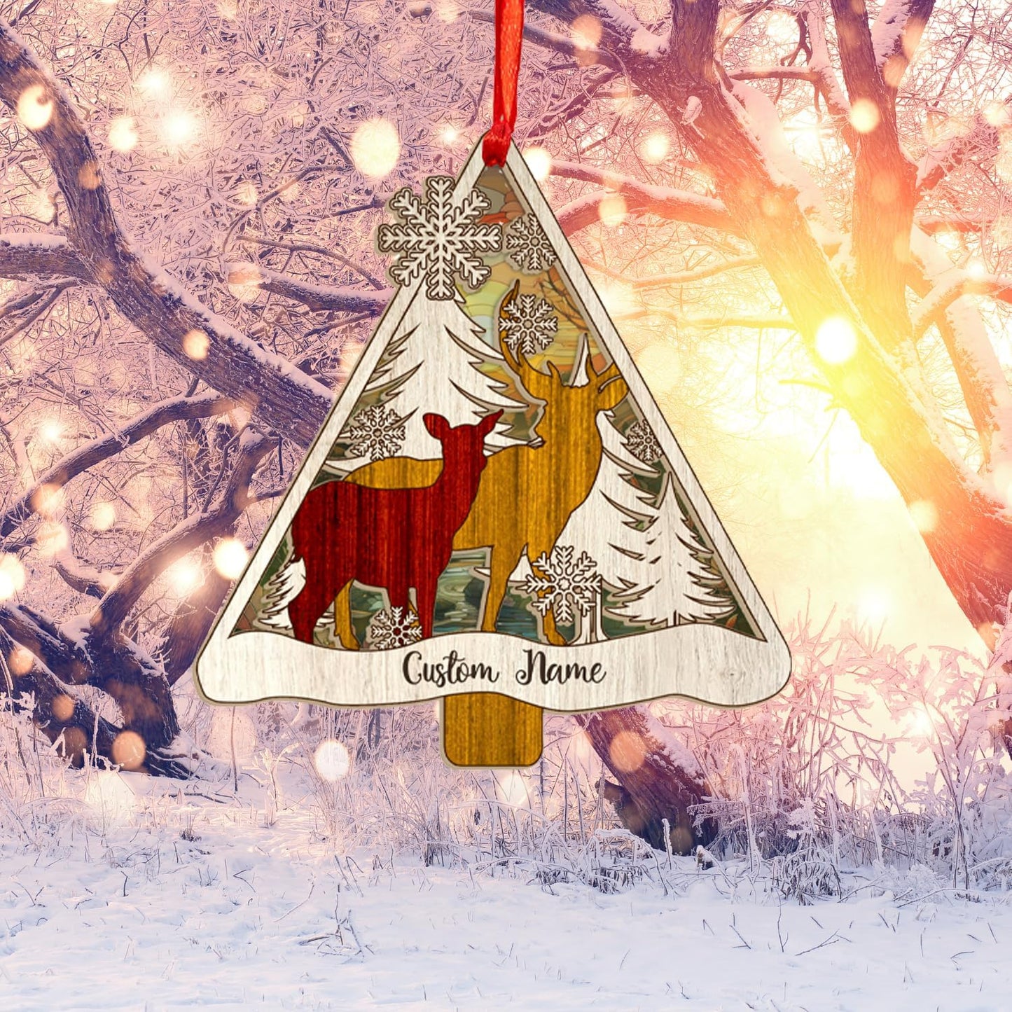 Personalized Hunting Ornament, Hunter Christmas Acrylic Ornament 2025 T21