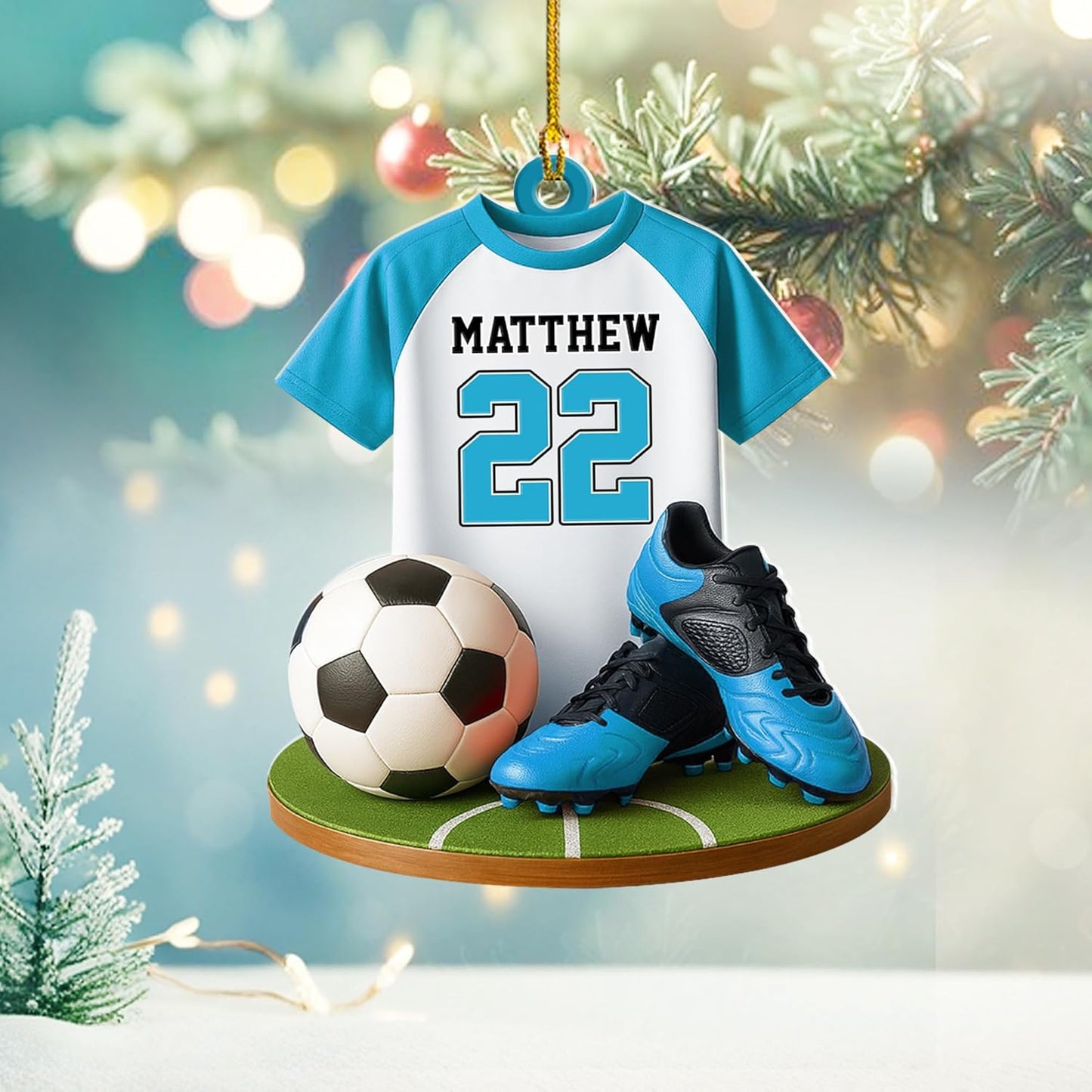 Personalized Soccer Player Christmas Ornament - Xmas Gift for Soccer Lovers C25
