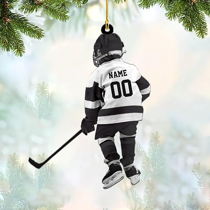 Personalized ice Hockey Ornament N29