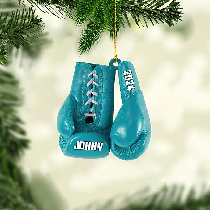 Custom Boxing Gloves Christmas Ornament - Personalized Boxing Ornament Gift LL17