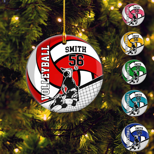 Personalized Volleyball Christmas Ornament – Custom Name Acrylic Ornament, Team Sports Holiday Decor, Volleyball Player Gift, Custom Xmas Keepsake TV8