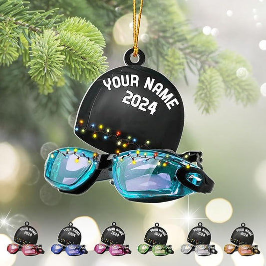 Personalized Swimming Ornament - Custom Swimmer Christmas Gift for Boys, Girls & Pool Lovers LL16