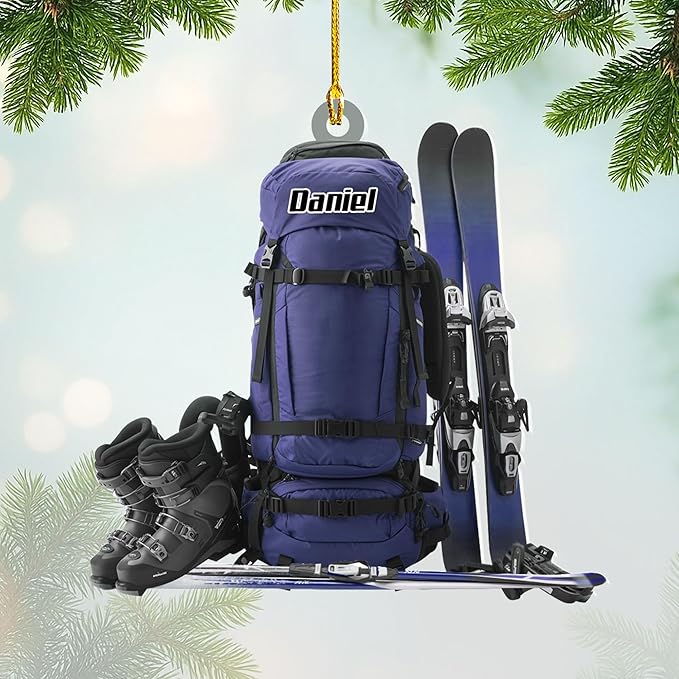 Personalized Snow Skiing Ornament, Custom Colored Skiing Mask Shape Ornament NO5