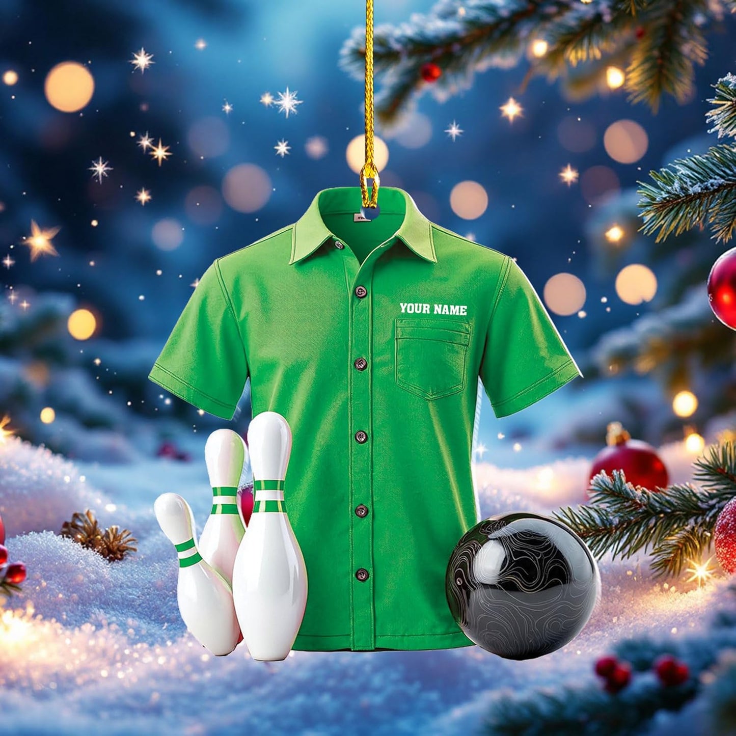 Custom Bowling Tools Ornament - Bowling Ornament Bowl 3