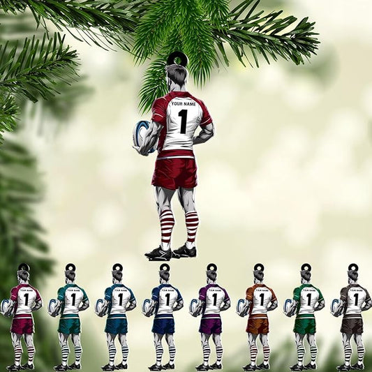 Custom Rugby Player Christmas Gift for Sports Lovers - Rugby Ornament LL28