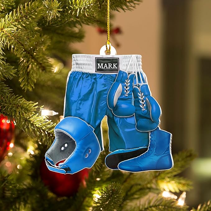 Personalized Boxing Gloves Christmas Ornament - Custom Name Boxing Ornament Gift LL35