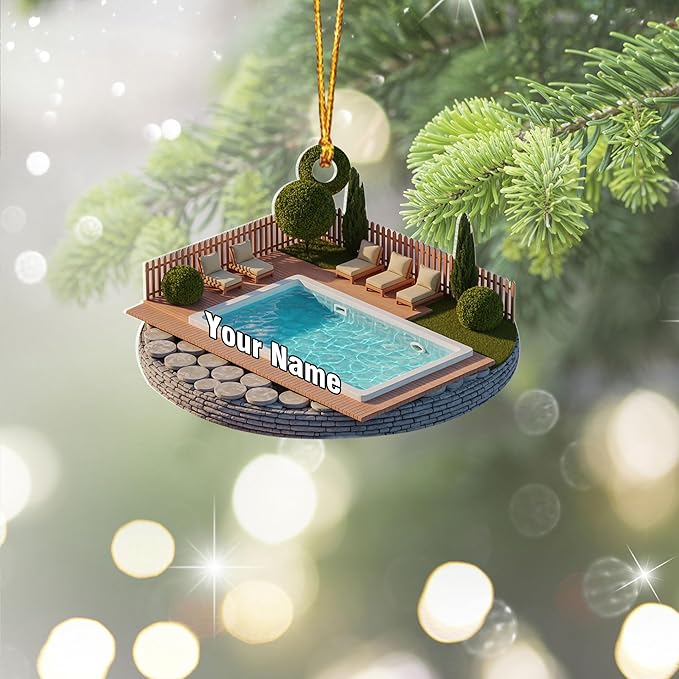 Custom Swimming Ornament - Swimmer Christmas Gift for Boys, Girls & Pool Lovers LL21