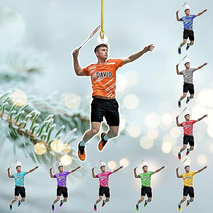 Pesonalized Christmas Gift for Badminton Players, Sports Lovers Badminton Ornament LL53