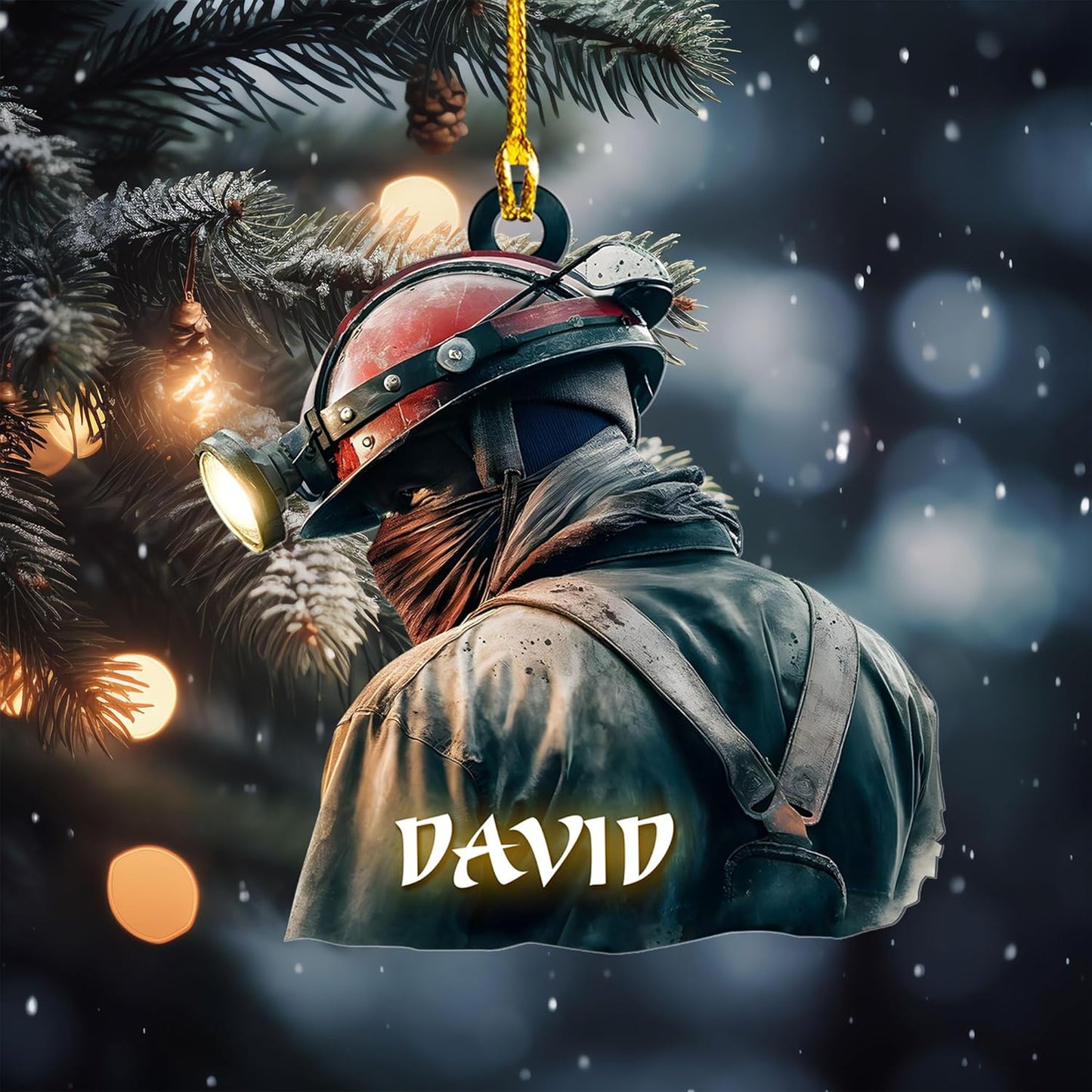 Custom Coal Miner Christmas Ornament – Personalized Name Decor Cmn8