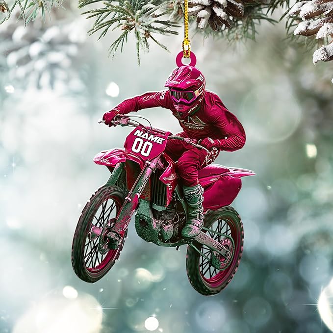 Personalized Dirt Bike Christmas Ornaments 2025 Custom Motocross Ornament Dirt bike Christmas Ornament N10