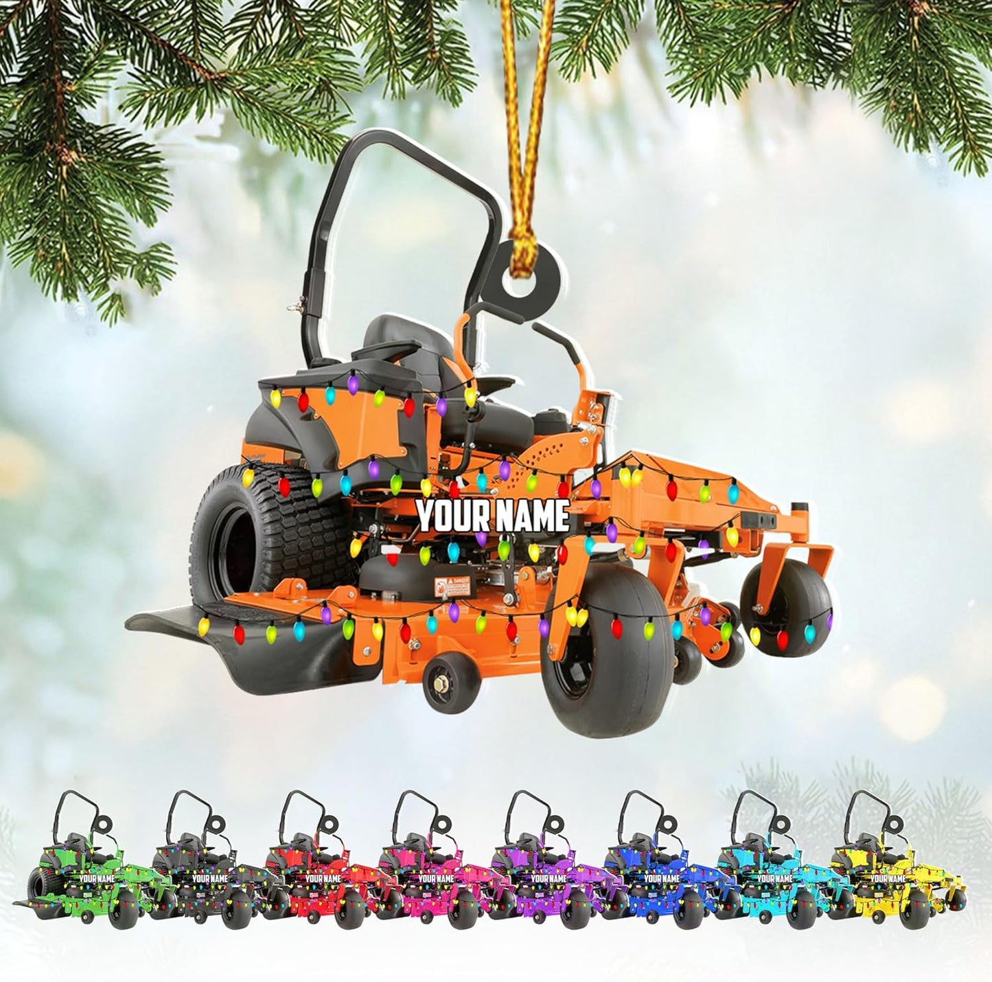 Personalized Lawn Mower Christmas Ornament | Custom Lawn Care Holiday Tree Decoration for Gardeners & Landscapers TG109