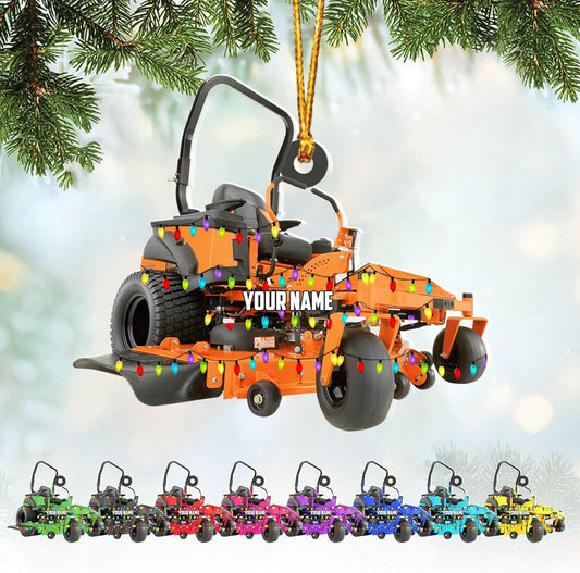 Personalized Lawn Mower Christmas Ornament | Custom Lawn Care Holiday Tree Decoration for Gardeners & Landscapers TG109