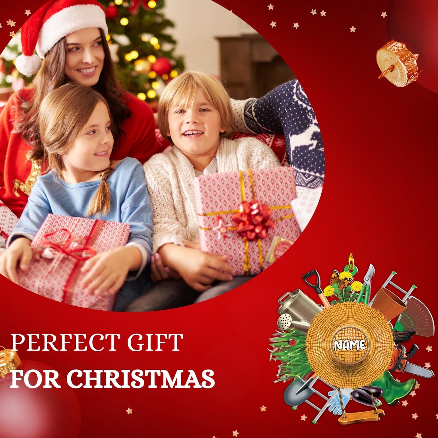 Custom Name Garden Equipment Ornament | Gardener Christmas Tree Decor Gift for Plant & Nature Lovers TG82