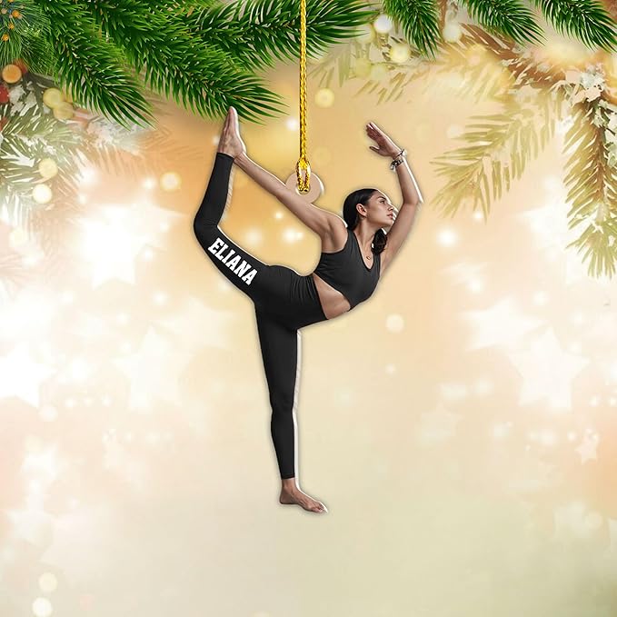 Personalized Yoga Lovers Ornament - Custom Yoga Christmas Decoration Gift