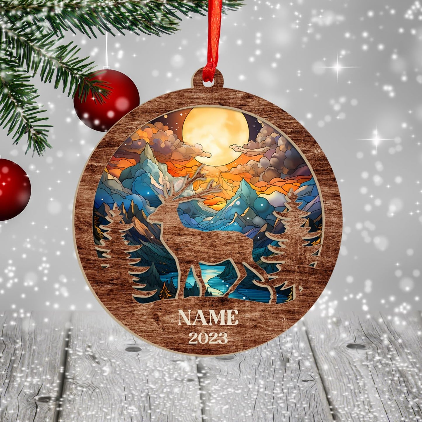 Personalized Hunting Ornament, Hunter Christmas Acrylic Ornament 2025 T24