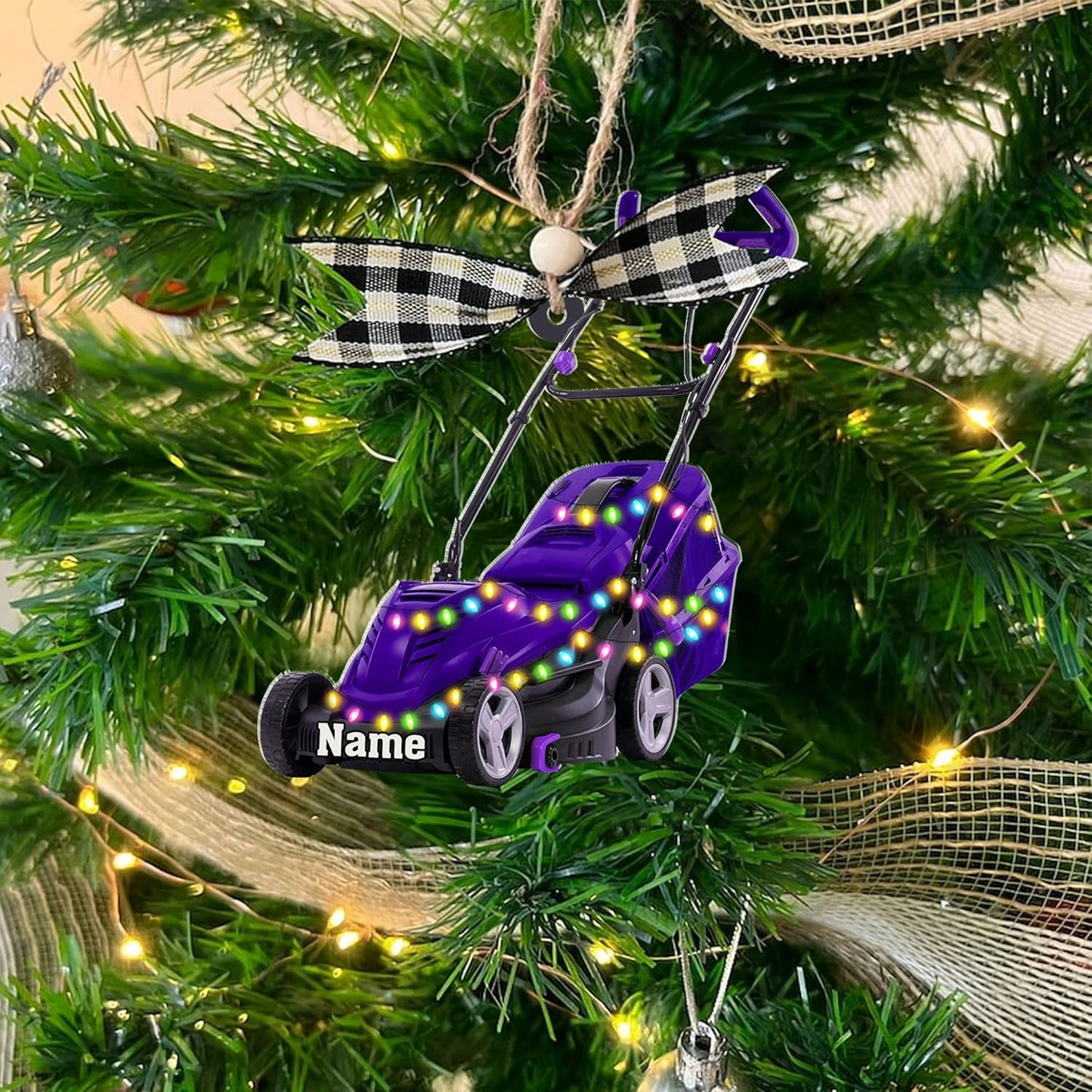 Personalized Lawn Mower Christmas Ornament | Custom Lawn Care Holiday Tree Decoration for Gardeners & Landscapers TG95