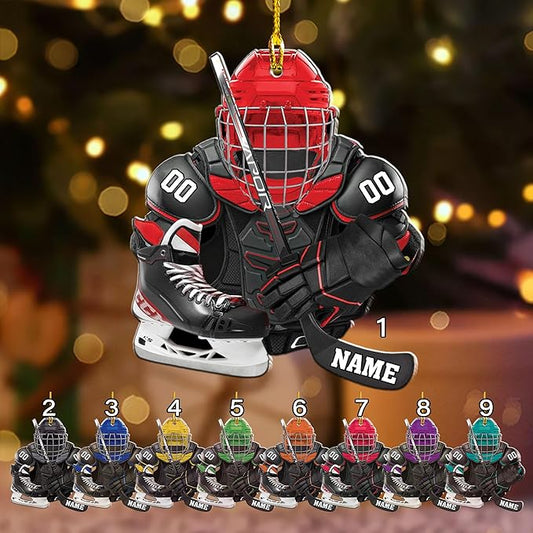 Personalized ice Hockey Ornament N35