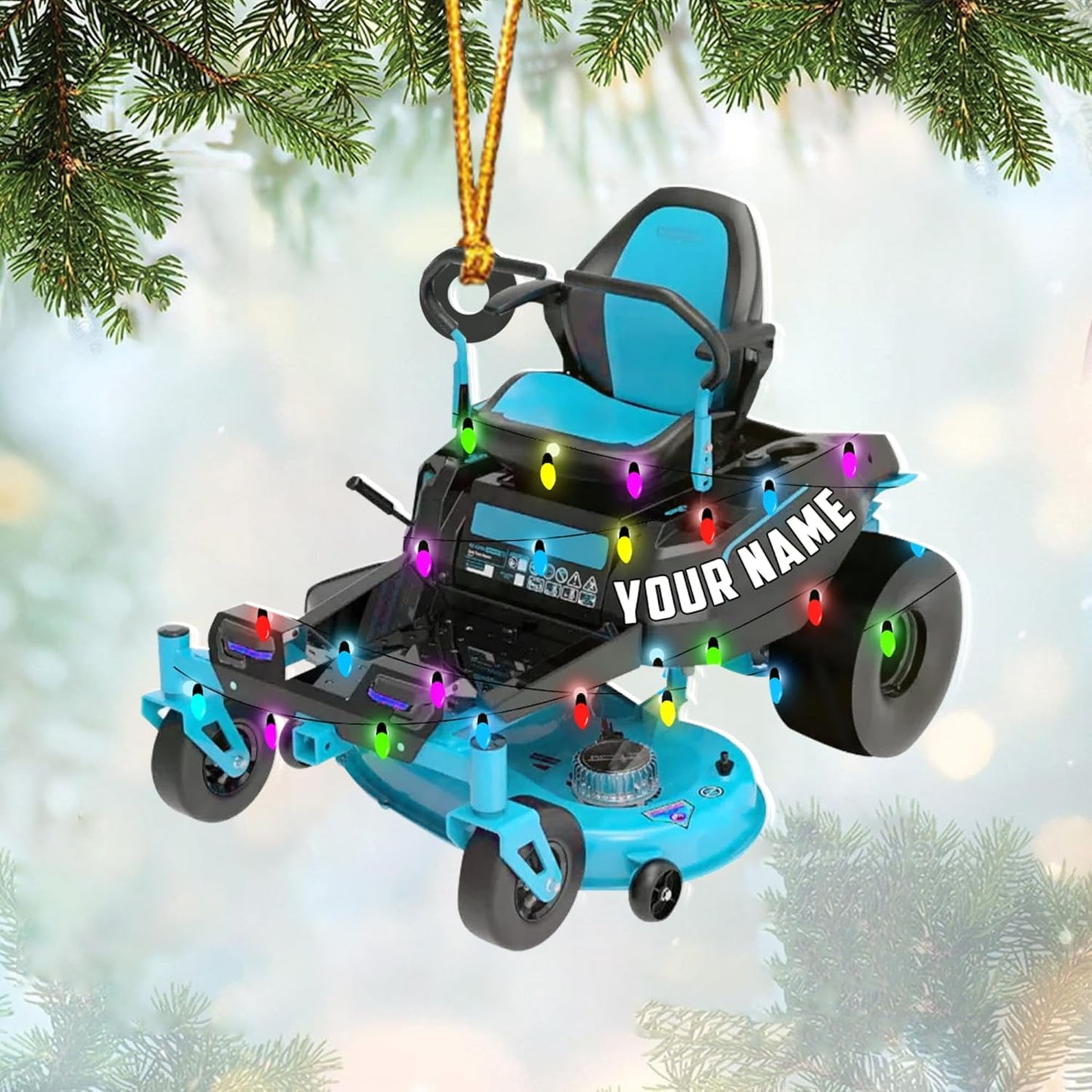 Personalized Lawn Mower Christmas Ornament | Custom Lawn Care Holiday Tree Decoration for Gardeners & Landscapers TG112