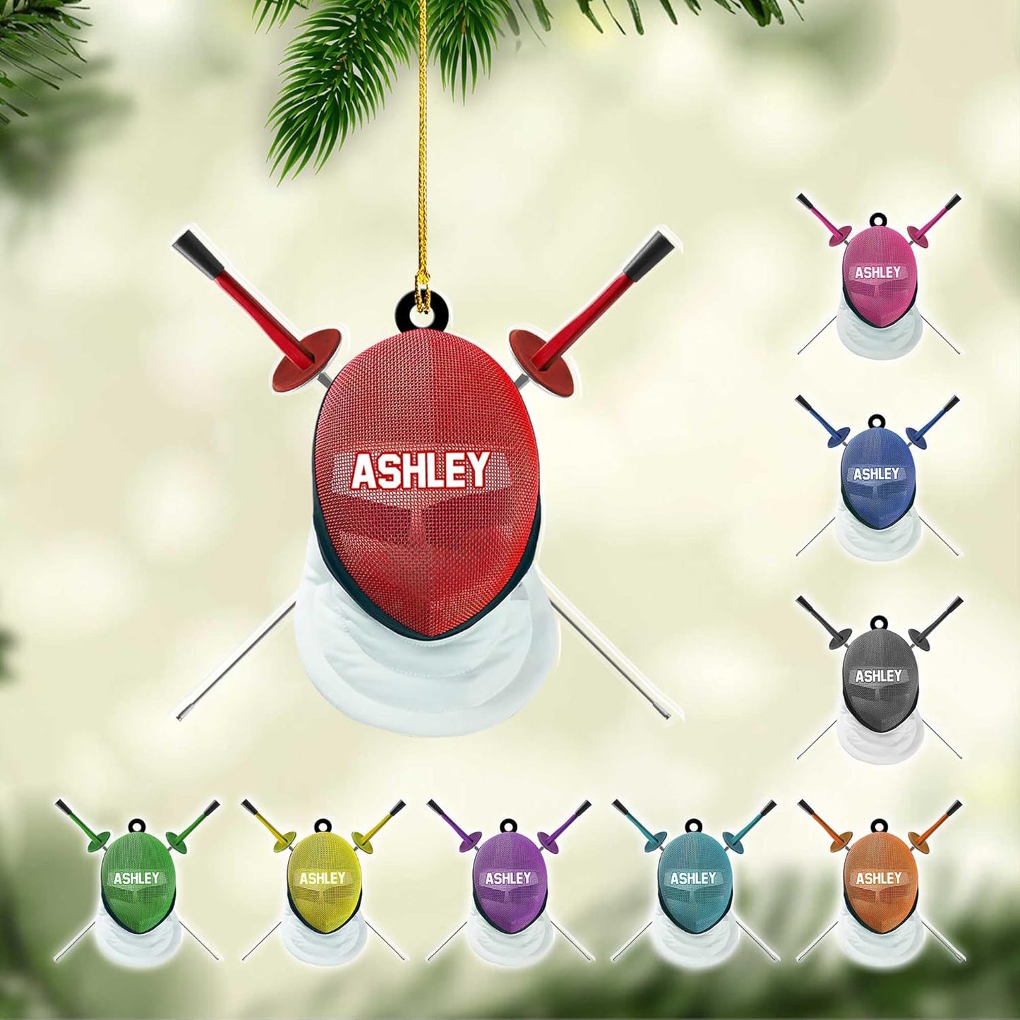 Personalized Fencing Christmas Ornament Christmas Tree Decor C03