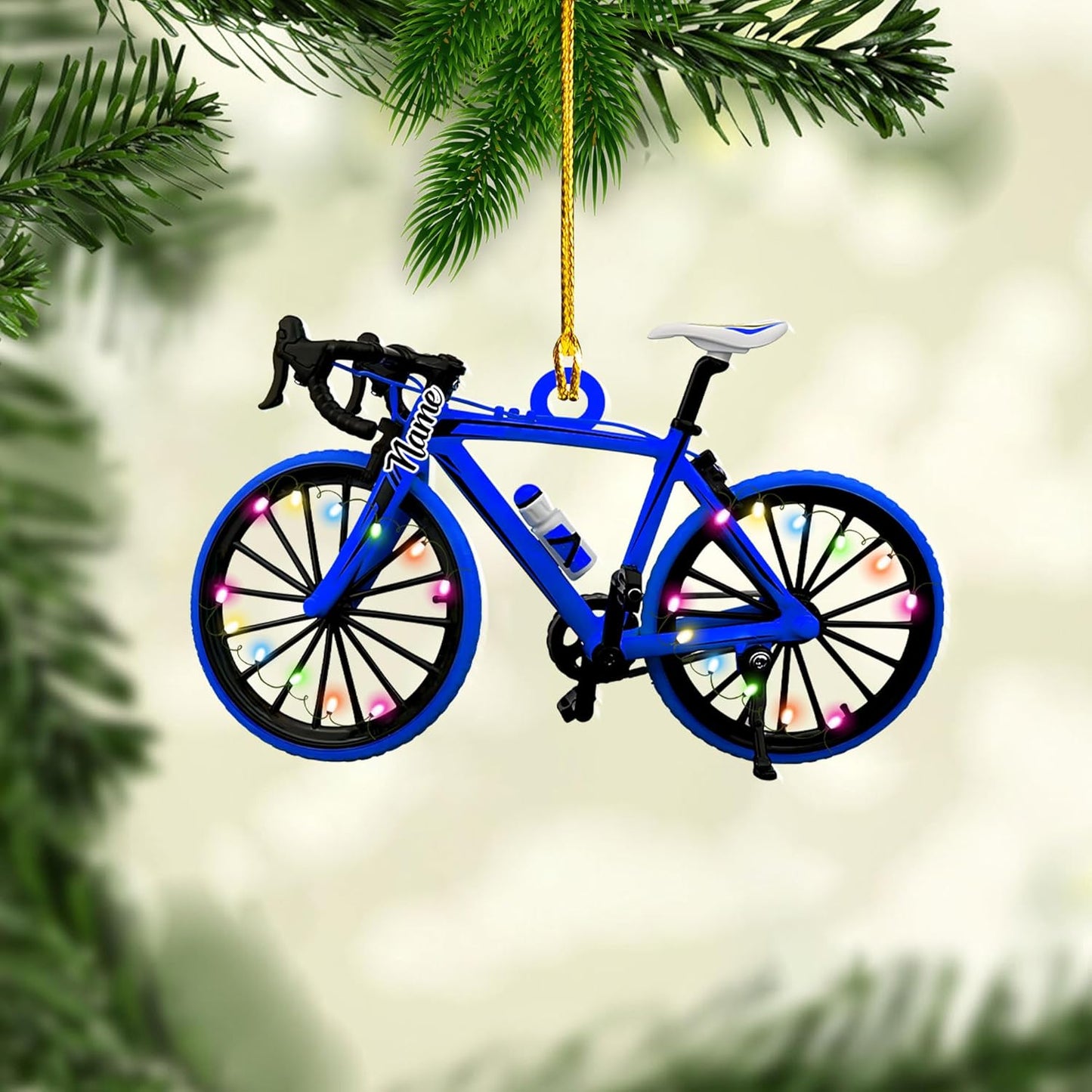 Custom Name Cycling Acrylic Ornament – Personalized Bike Gift, Christmas Tree Keepsake for Cycling Enthusiasts TC17
