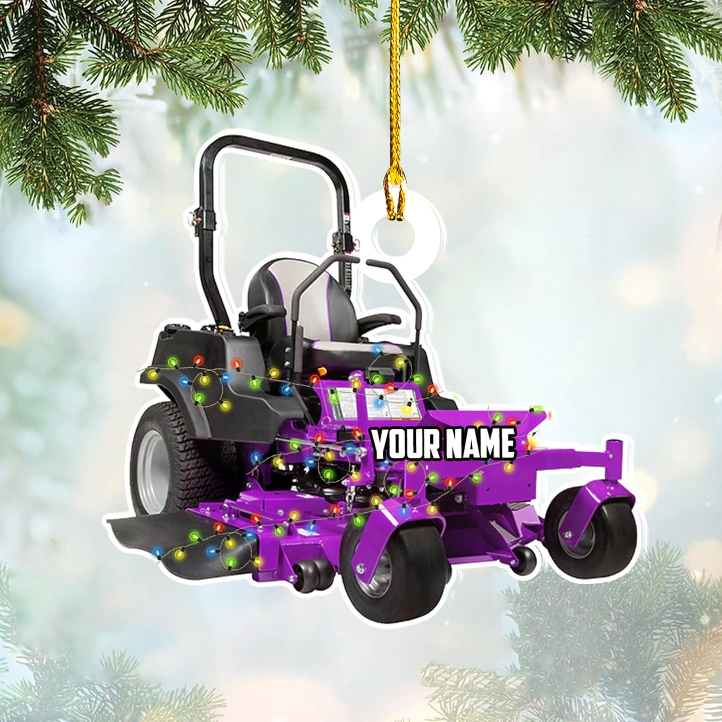 Personalized Lawn Mower Christmas Ornament | Custom Lawn Care Holiday Tree Decoration for Gardeners & Landscapers TG105