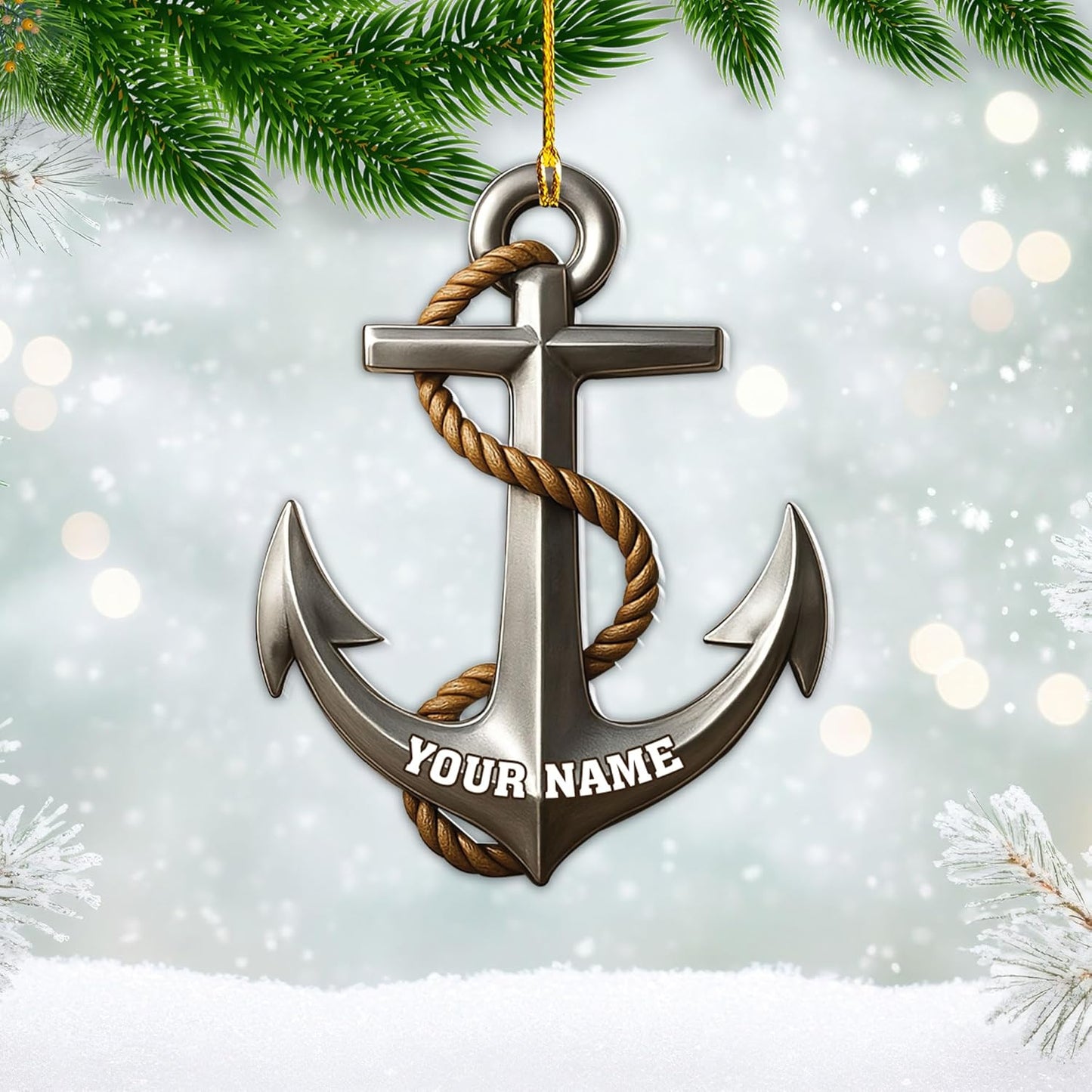 Personalized Sailor Ornament – Custom Captain Sailor Acrylic Ornament, Unique Sailing Glass Keepsake, Navy Captain Holiday Gift for Sailors TS10