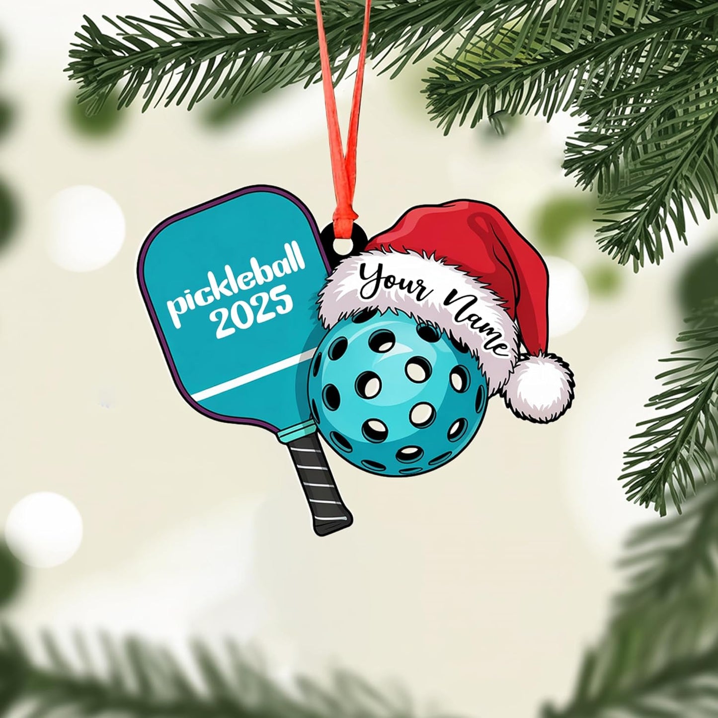Personalized Pickleball Ornament – Custom Name & Year Paddle and Ball Christmas Ornament 7