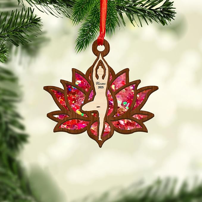 Personalized Yoga Lovers Ornament - Custom Yoga Christmas Decoration Gift LL5