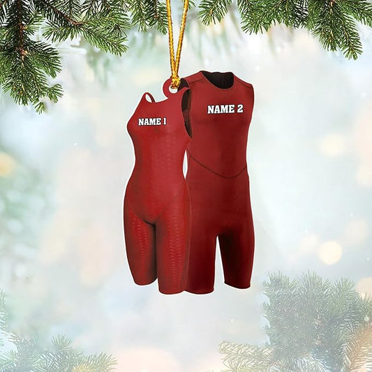 Personalized Swimming Ornament - Custom Swimmer Christmas Gift for Boys, Girls & Pool Lovers LL14