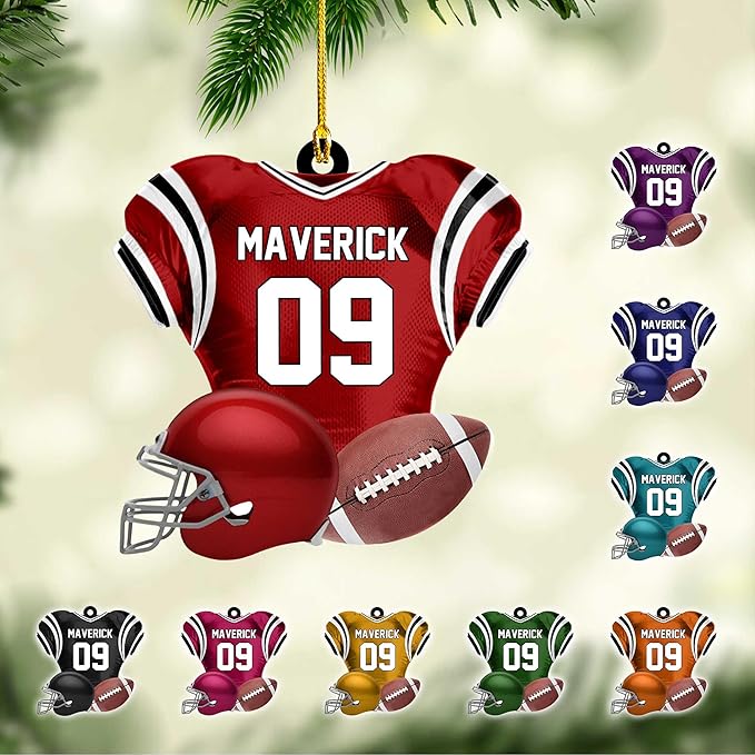 Personalized Rugby Player Christmas Gift for Sports Lovers - Rugby Ornament LL14