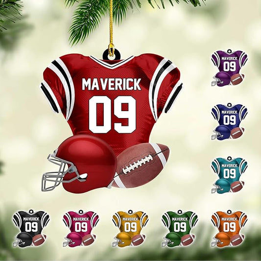 Personalized Rugby Player Christmas Gift for Sports Lovers - Rugby Ornament LL14