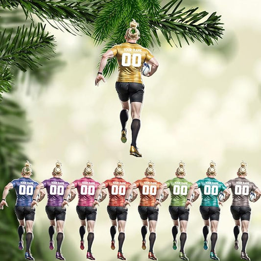Personalized Rugby Player Christmas Gift for Sports Lovers - Rugby Ornament LL27