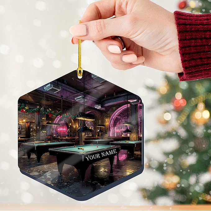 Personalized Billiards Ornament 2025, Billiards Christmas Ornaments N08
