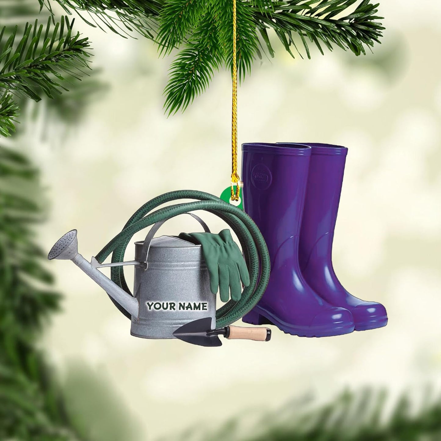 Custom Name Garden Equipment Ornament | Gardener Christmas Tree Decor Gift for Plant & Nature Lovers TG85