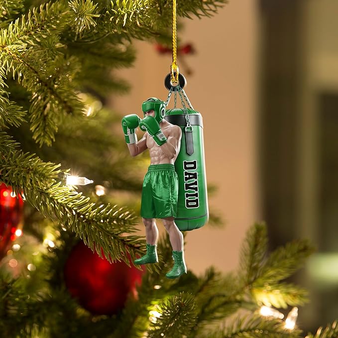 Personalized Boxing Gloves Christmas Ornament - Custom Name Boxing Ornament Gift LL32