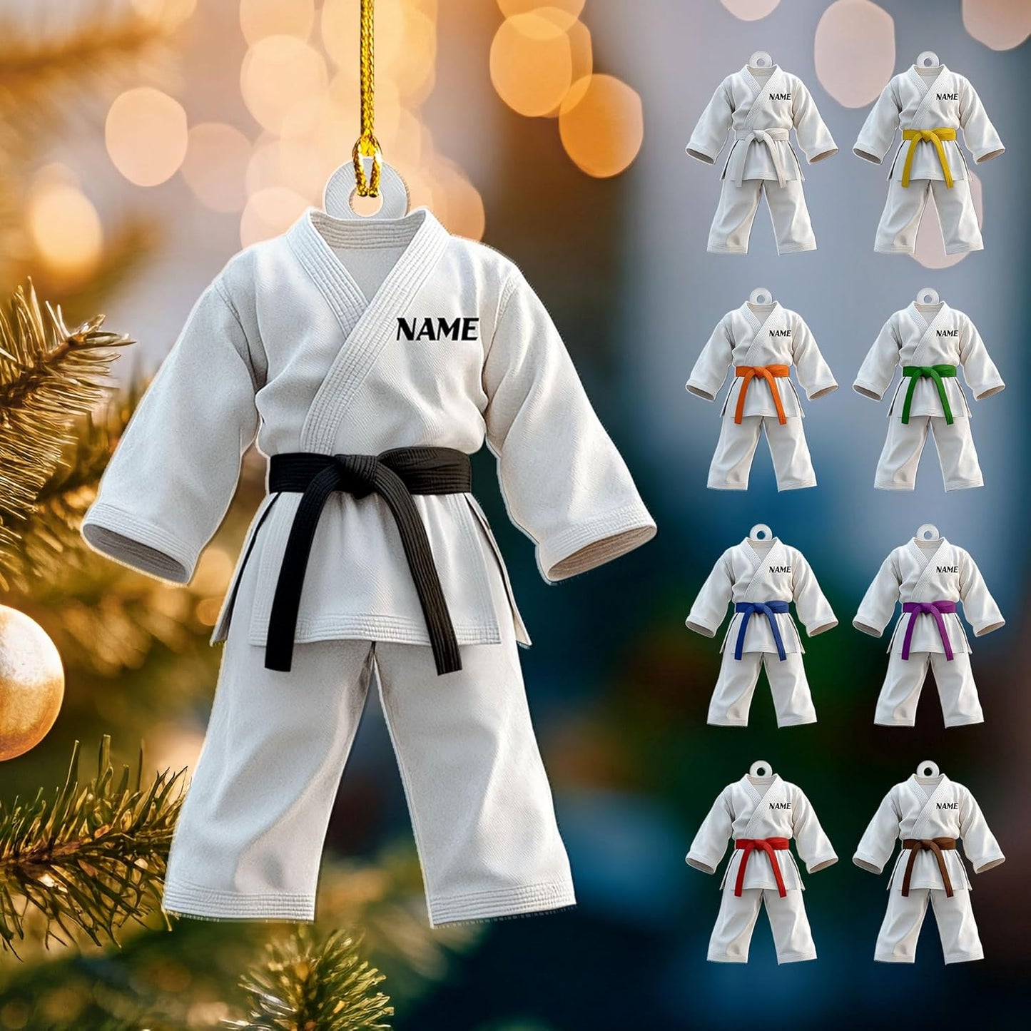 Custom Karate Christmas Ornament – Taekwondo & Jiu Jitsu Gift Krt9