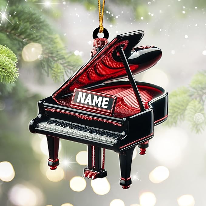 Customized Piano Ornament - Music Instrument Christmas Gift for Piano Lovers LL46