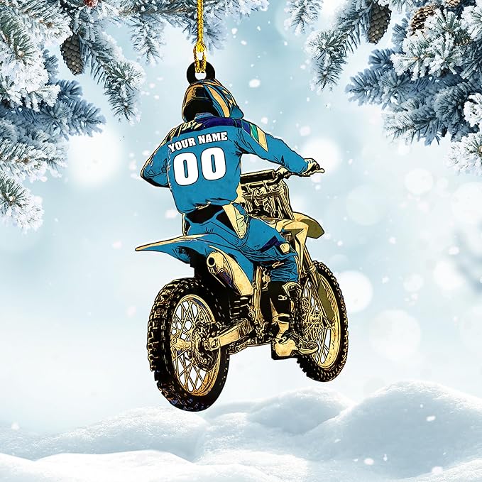 Personalized Dirt Bike Christmas Ornaments 2025 Custom Motocross Ornament Dirt bike Christmas Ornament NO8