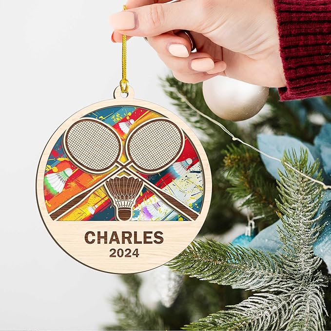 Custom Christmas Gift for Badminton Players, Sports Lovers Badminton Ornament LL20