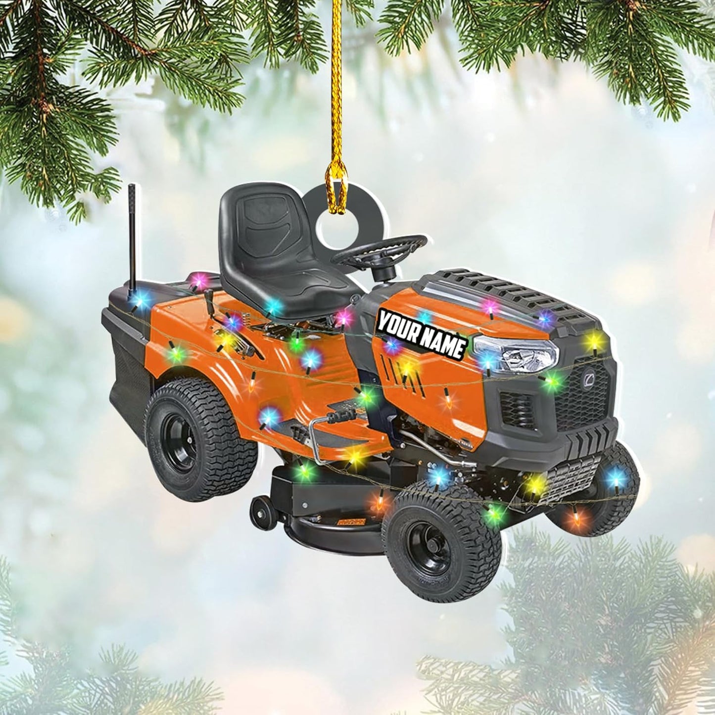 Personalized Lawn Mower Christmas Ornament | Custom Lawn Care Holiday Tree Decoration for Gardeners & Landscapers TG101