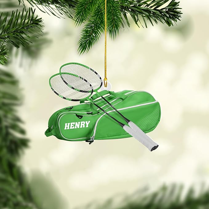 Pesonalized Christmas Gift for Badminton Players, Sports Lovers Badminton Ornament LL30