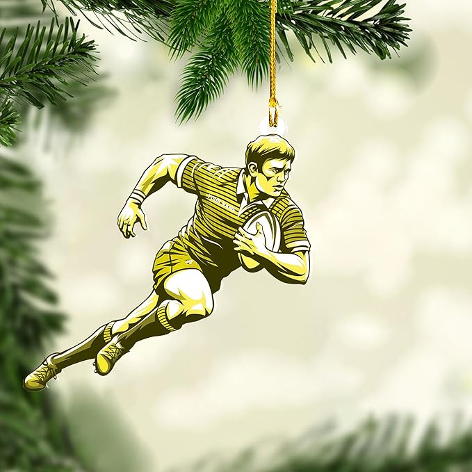 Personalized Rugby Player Christmas Gift for Sports Lovers - Rugby Ornament LL22