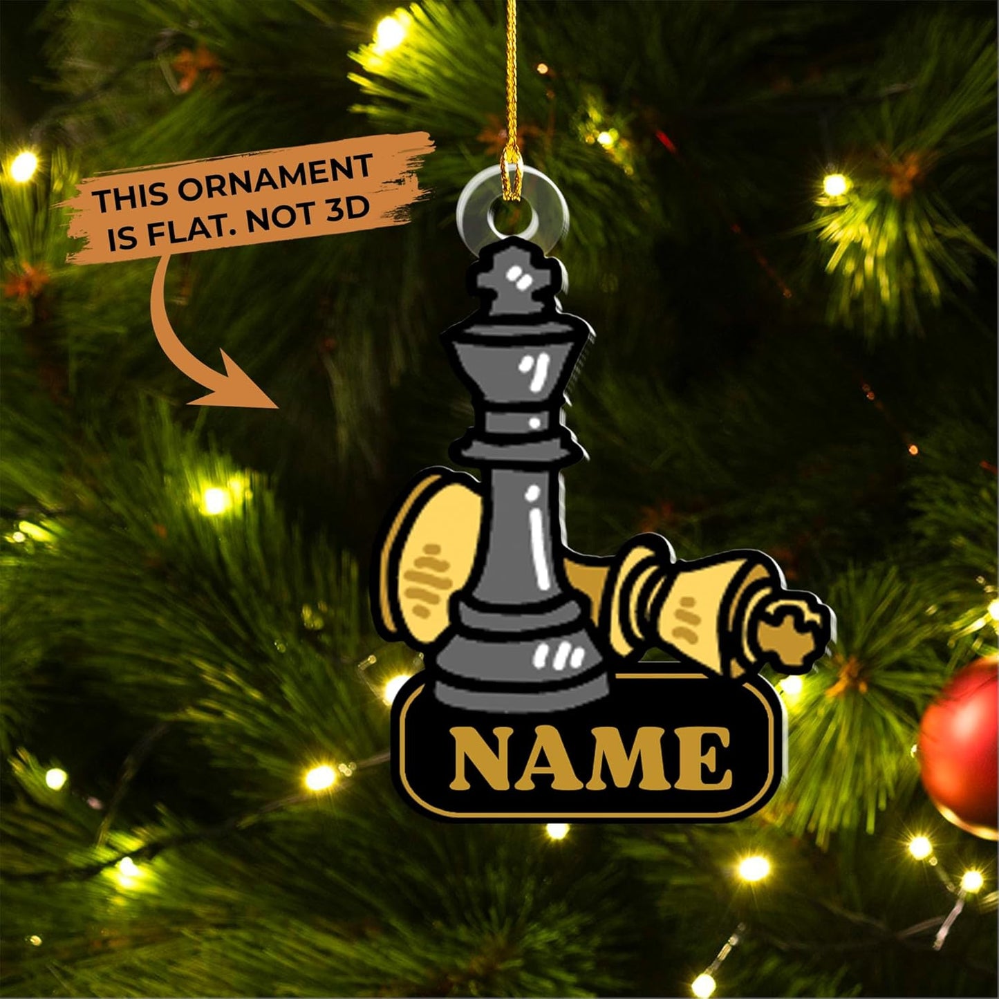 Personalized Name Chess Ornament Gift for Men Women Chess Team Player N32