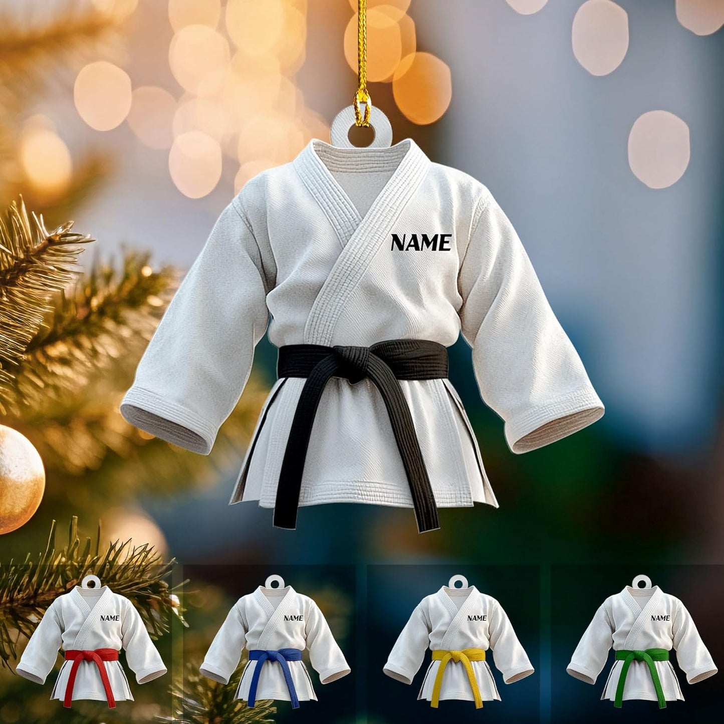 Custom Karate Christmas Ornament – Taekwondo & Jiu Jitsu Gift Krt14