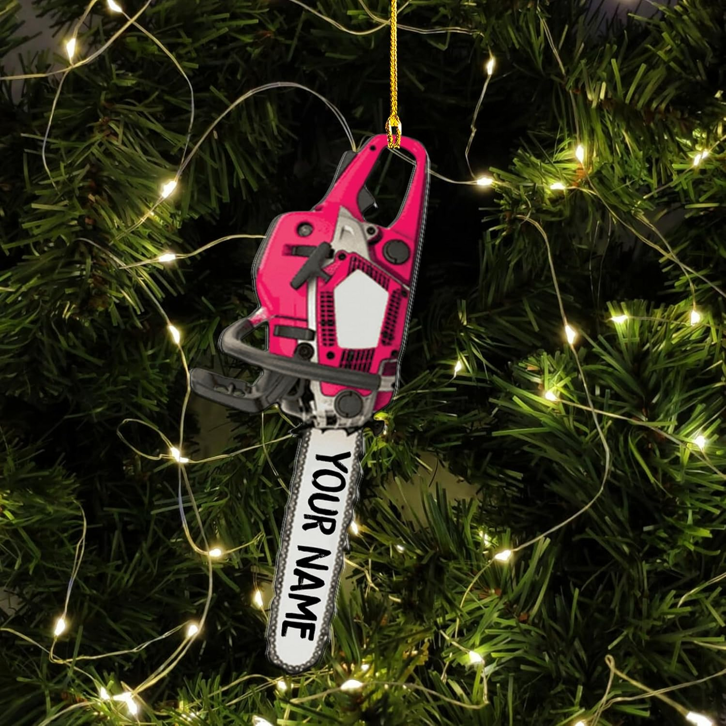 Personalized Chainsaw Ornament – Carpenter Lumberjack Christmas Ornament H2