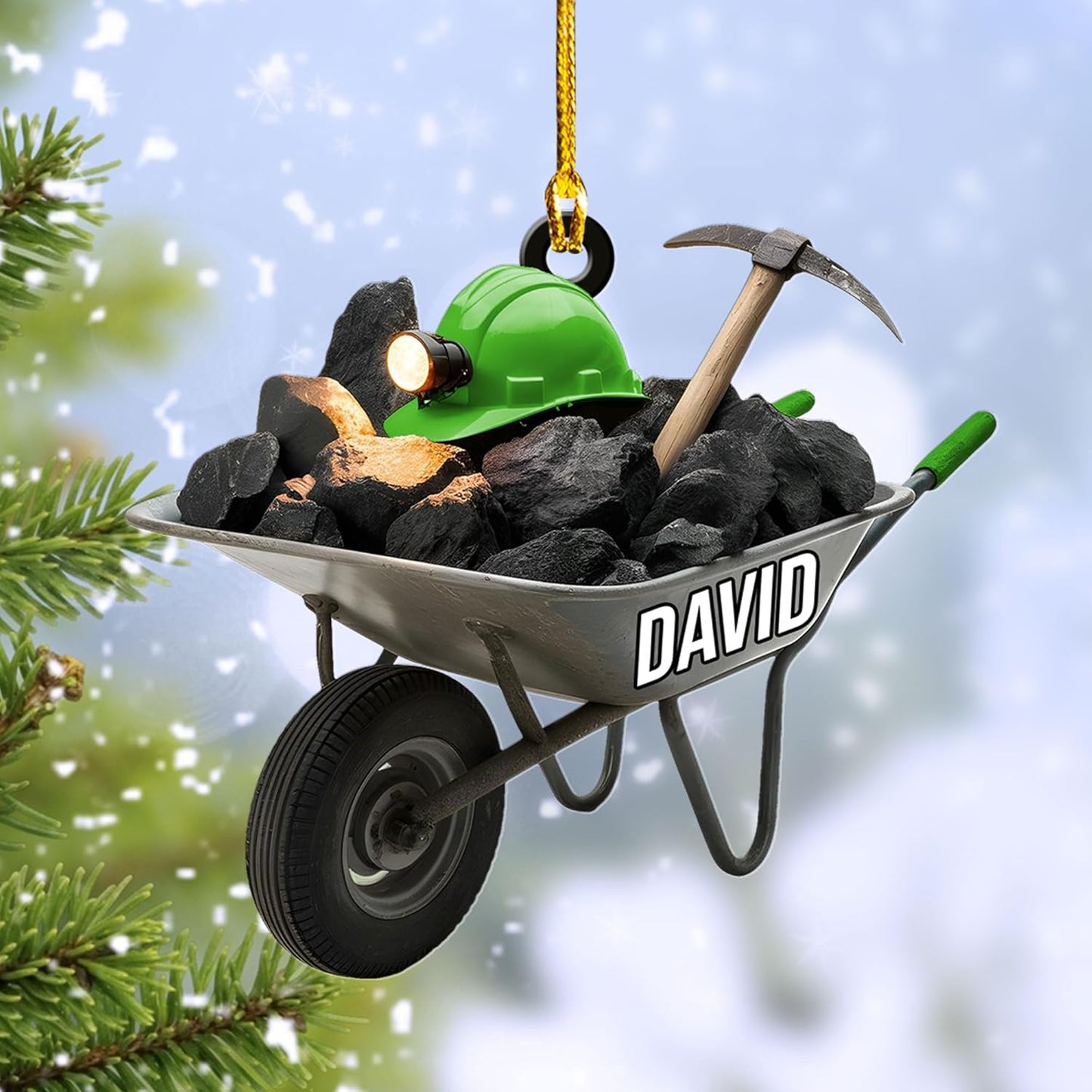 Custom Coal Miner Christmas Ornament – Personalized Name Decor Cmn4