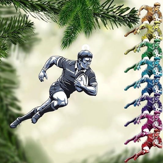 Personalized Rugby Player Christmas Gift for Sports Lovers - Rugby Ornament LL22