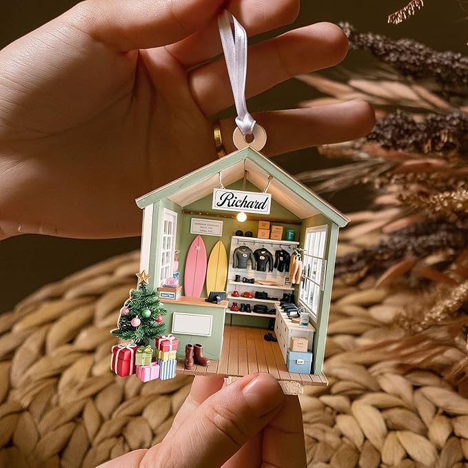 Custom Surfboard Christmas Ornament - Surfing Tree Decoration Gift for Surfers LL23